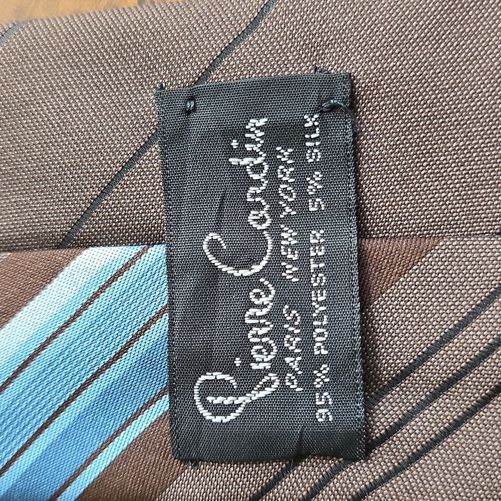Pierre Cardin Brown Tie with Blue Accents